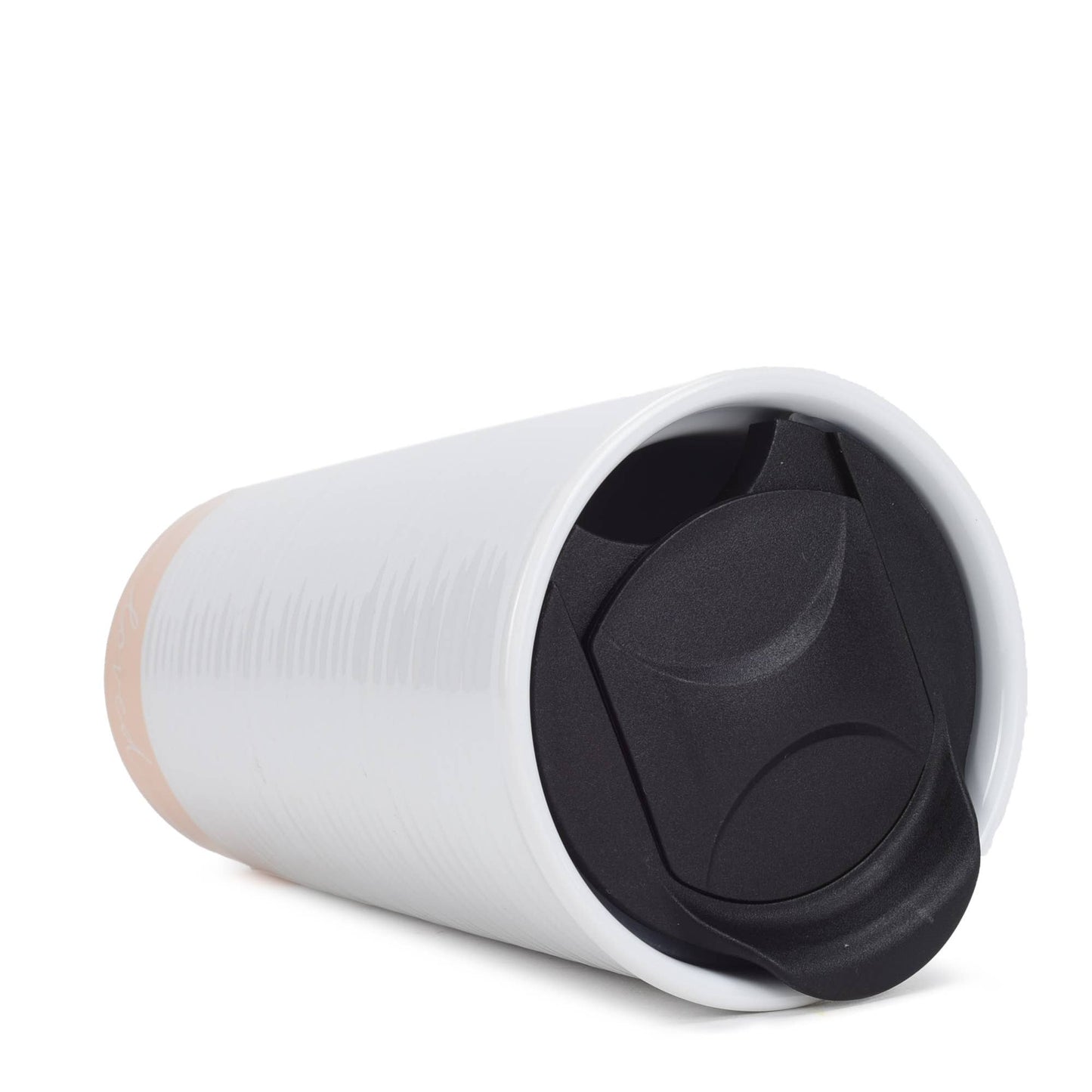 Loved Textured Blush Pink 12 oz Ceramic Travel Tumbler