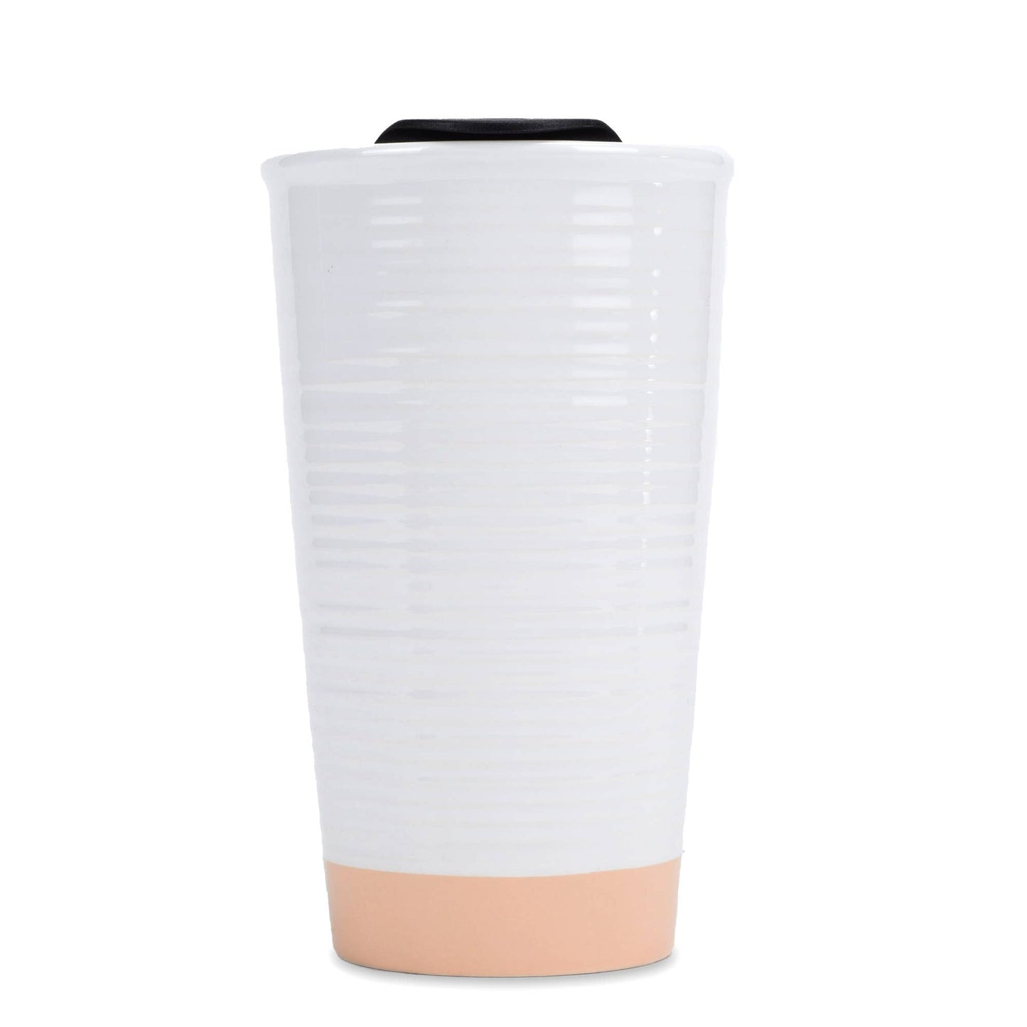 Loved Textured Blush Pink 12 oz Ceramic Travel Tumbler
